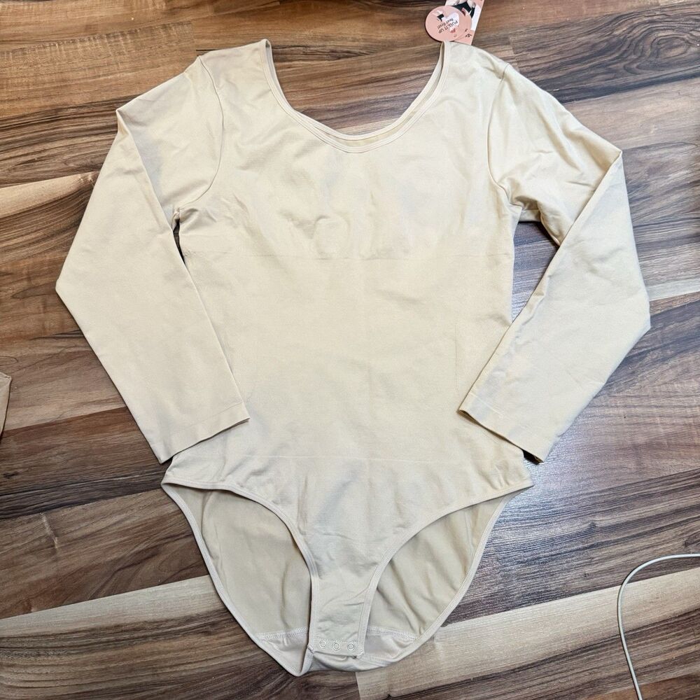 Shapermint Essentials Women All Day Every Long Sleeve Bodysuit Shapewear 3XL NWT